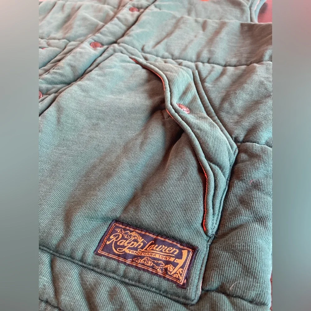 Polo by Ralph Lauren Men's Green and Orange Puffer Vest - Picture 4 of 8